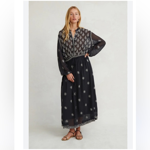 Chan Luu Dresses & Skirts - Chan Luu Singh Embroidered Dress Navy